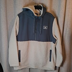 Hurley Cream and Black Sherpa Hoodie